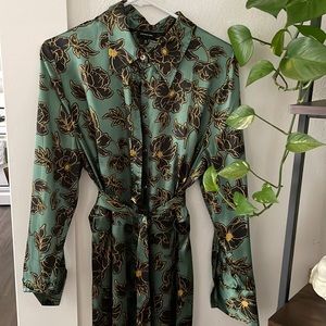 Who What Wear Green Button up Dress XL
